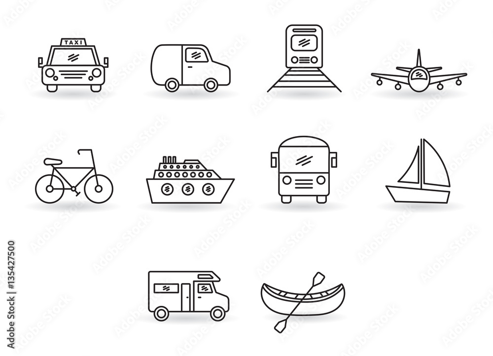 Vector set for transportation icons