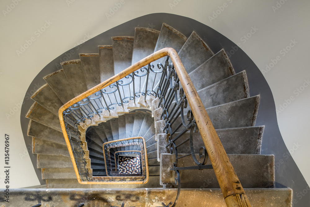 The staircase in the house. The classical form of the shell. Gol