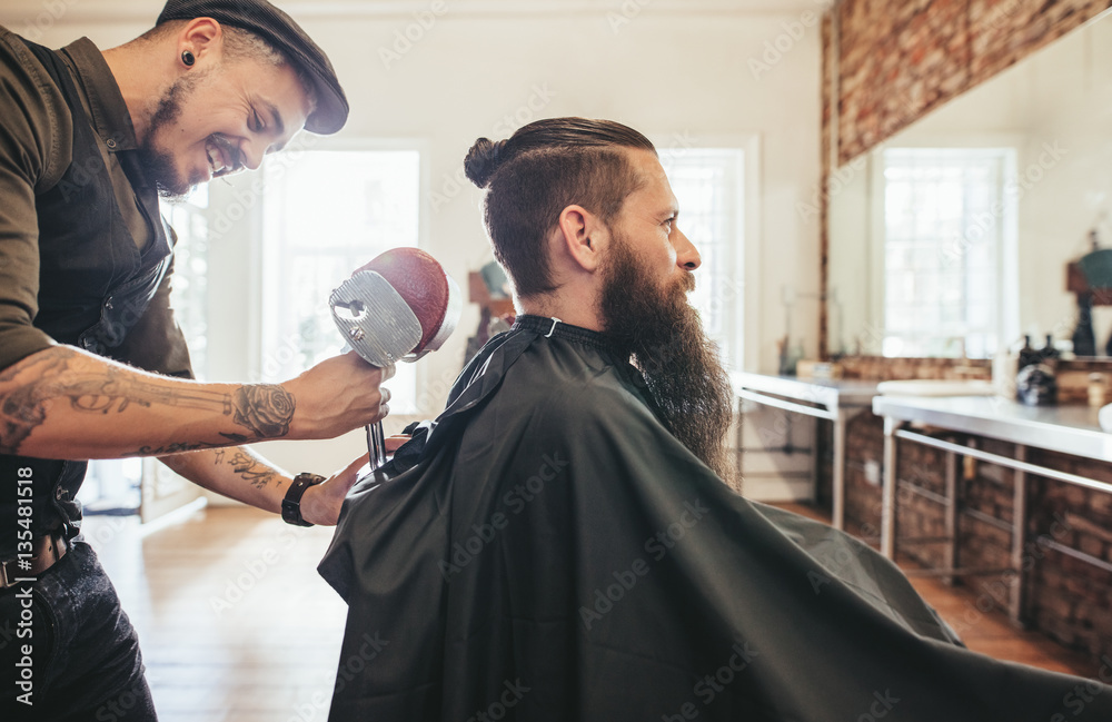 Hairdresser attending the client