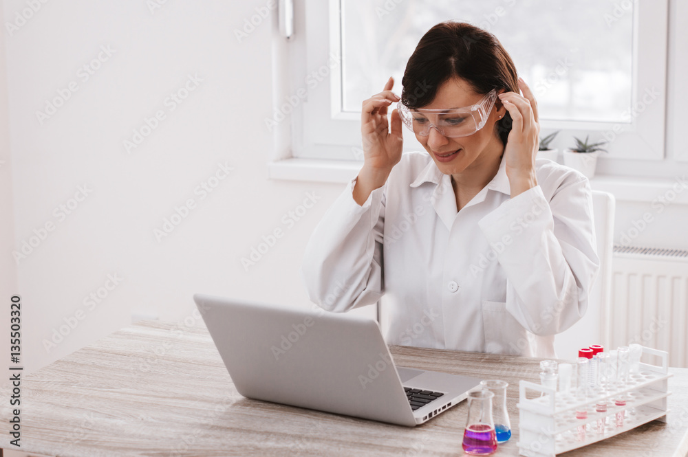 Scientist working at the laboratory. Medical researcher working