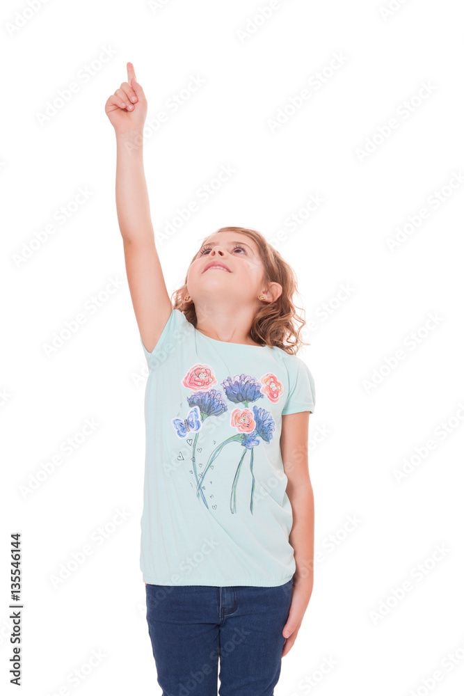  Young girl pointing with finger