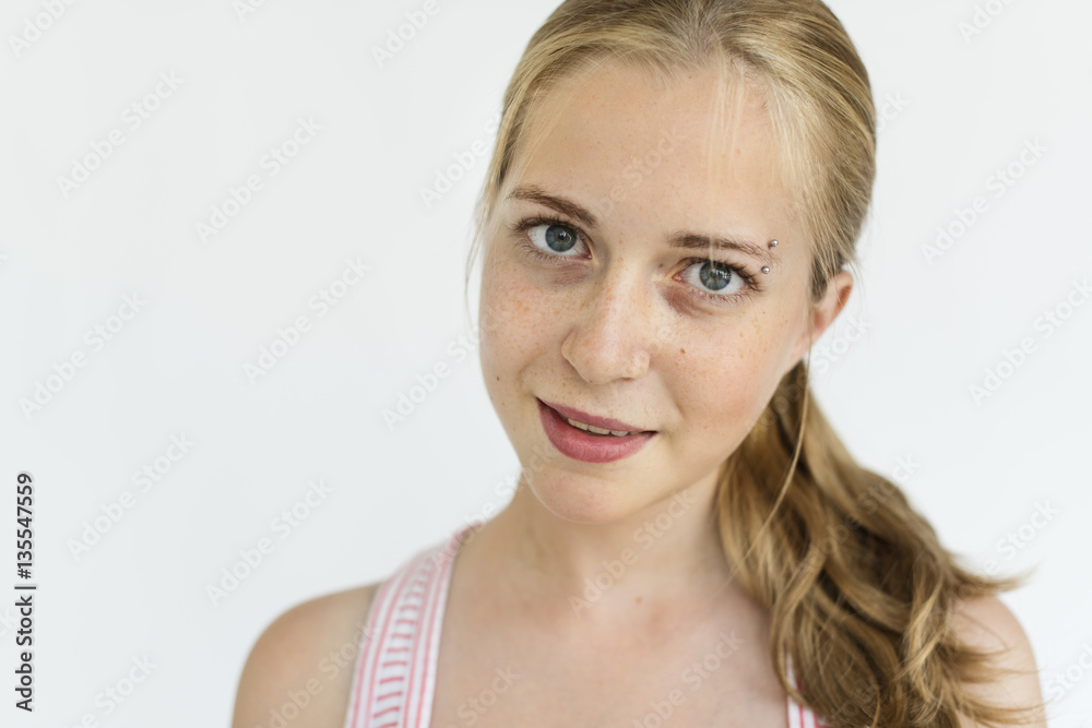 Young Woman Smiling Cheerful Concept