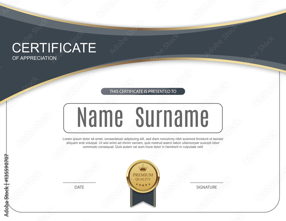 Vector certificate template.