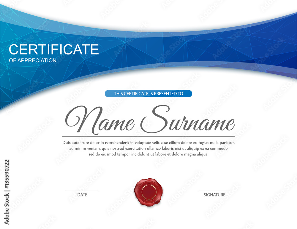 Vector certificate template.