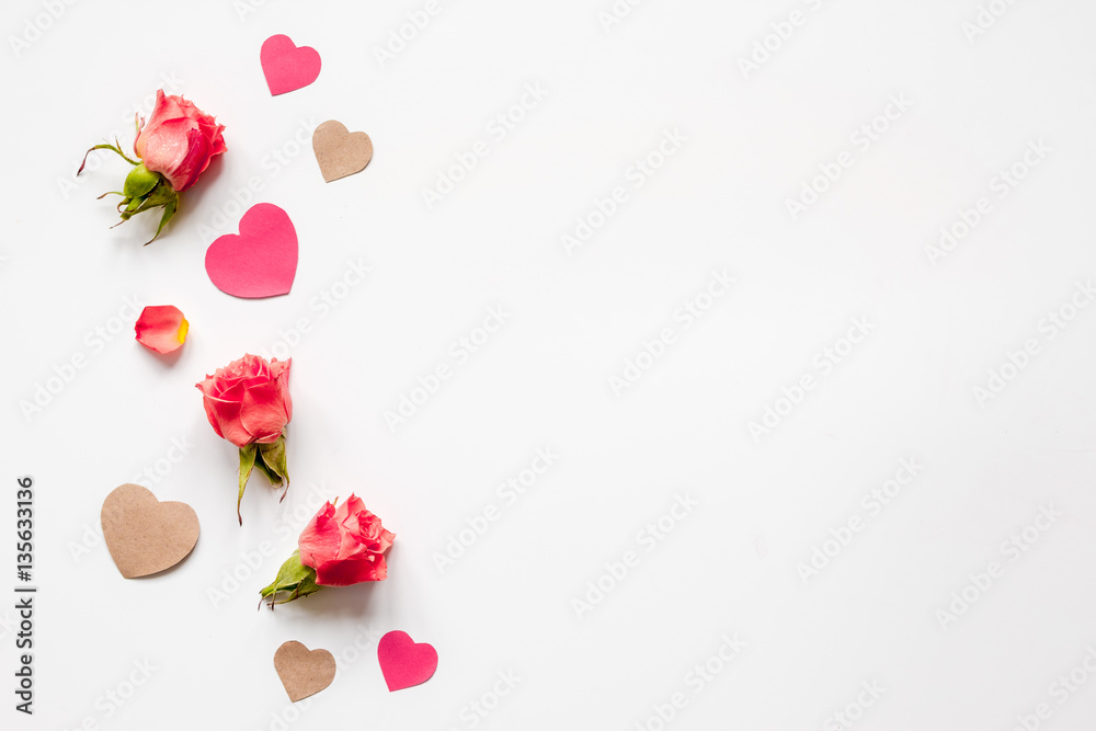 concept of Valentines Day with heart background mock up