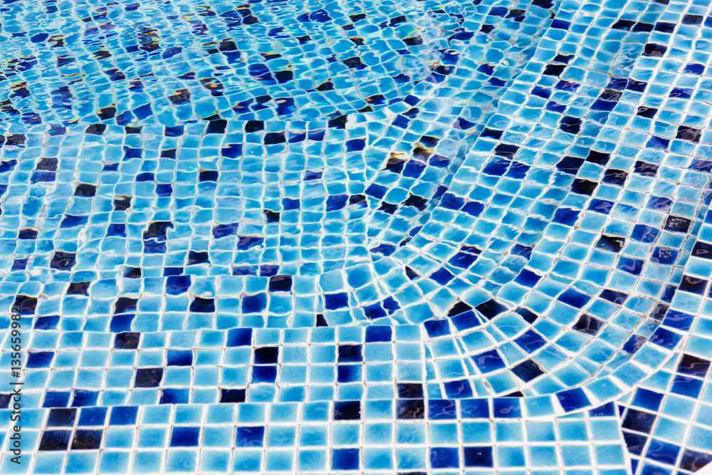 blue mosaic tile texture background