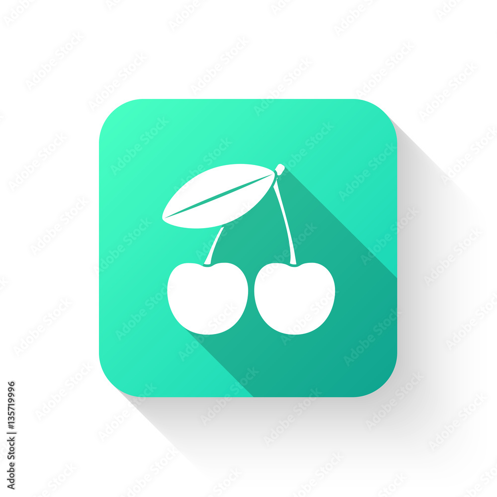 Cherry vector icon in a flat style