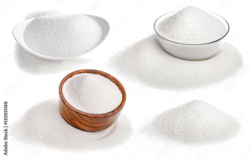 Sugar isolated on white background with clipping path