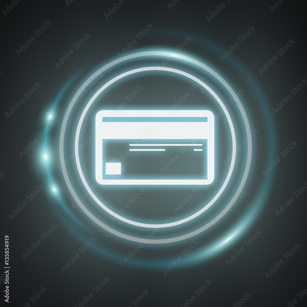 White and glowing blue shopping icon 3D rendering