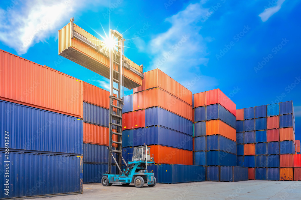 Containers in the port of Hong Kong