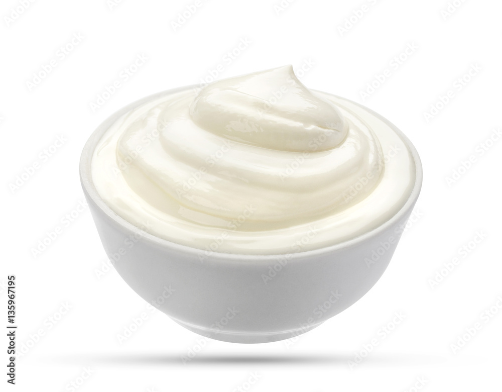 Sour cream on white