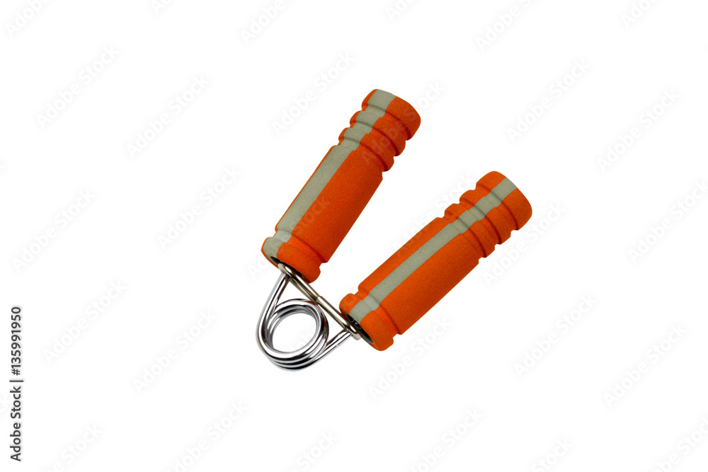 isolated orange spring grip on white background