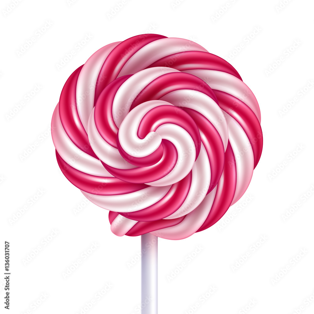 Lollipop candy isolated on white background.