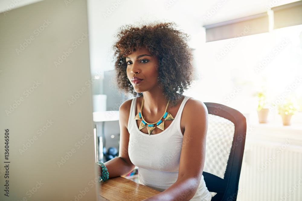 Pretty stylish young african american woman