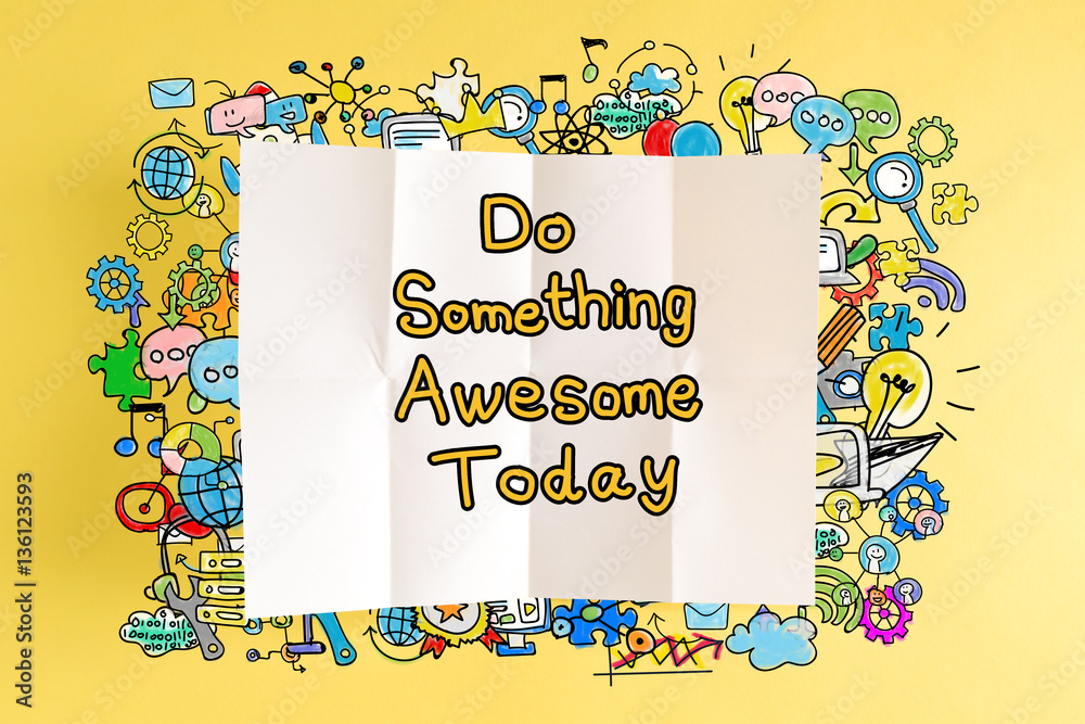 Do Something Awsome Today text with colorful illustrations