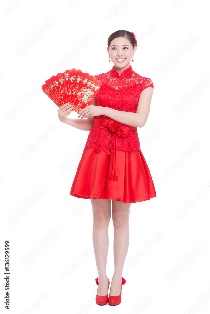 young beautiful asian woman in chinese new year