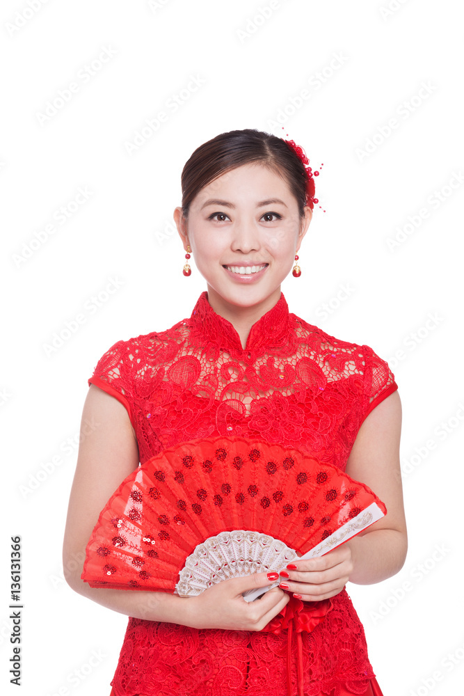 young beautiful asian woman in chinese new year