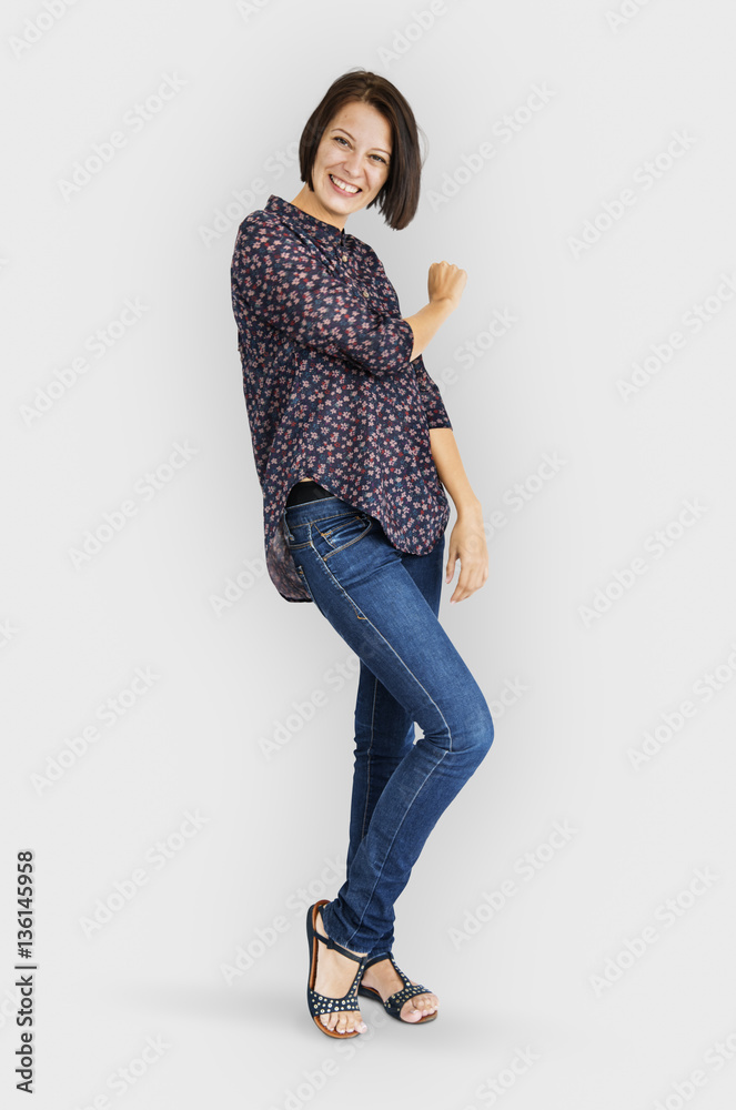 Young Woman Smiling Cheerful Concept