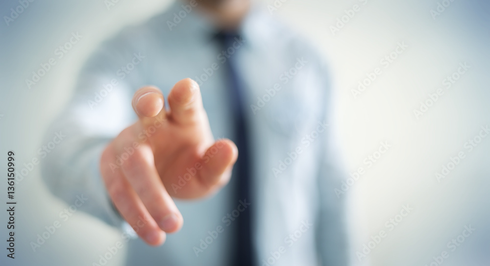 Businessman pointing his finger