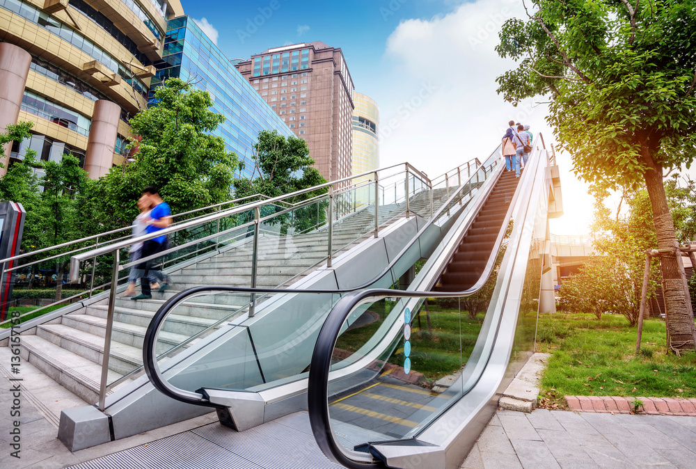 Escalator of Shanghai streets