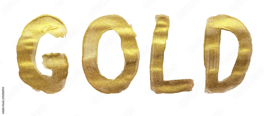 Gold Paint Glittering Textured Art Illustration. Vector Illustra