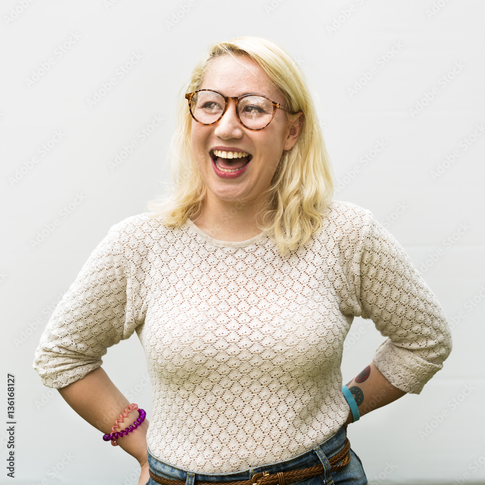 Portrait Asian Girl Smiling Happiness Concept