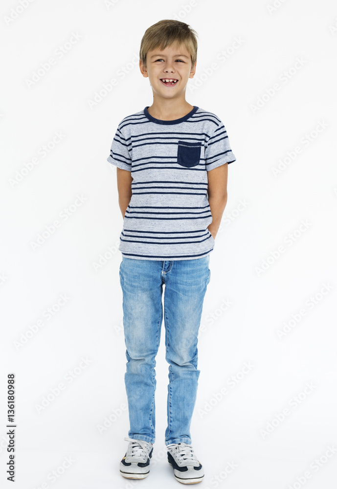 Boy Cheerful Studio Portrait Concept