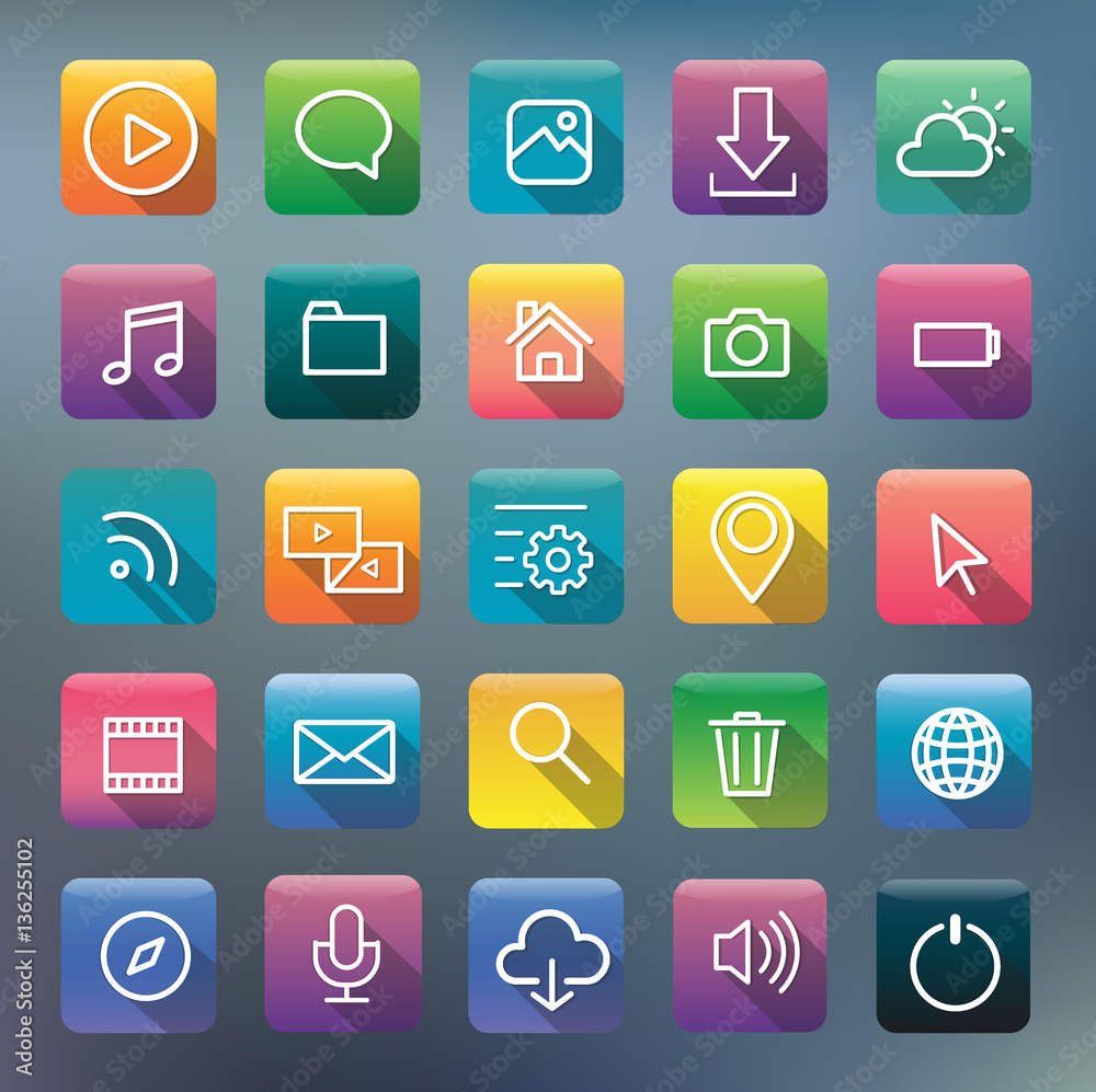 Icon Collection Vector Application Content Concept