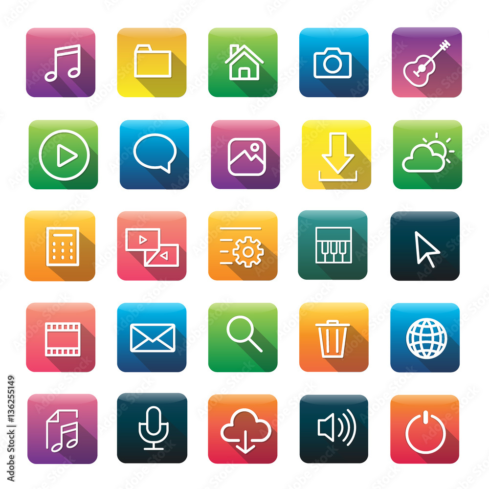 Multimedia Connection Application Content Icon Concept