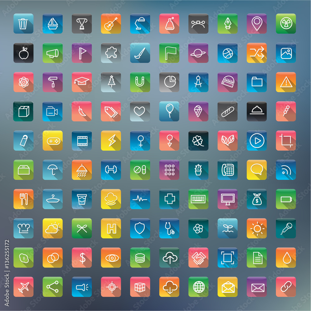 Icon Collection Vector Application Content Concept