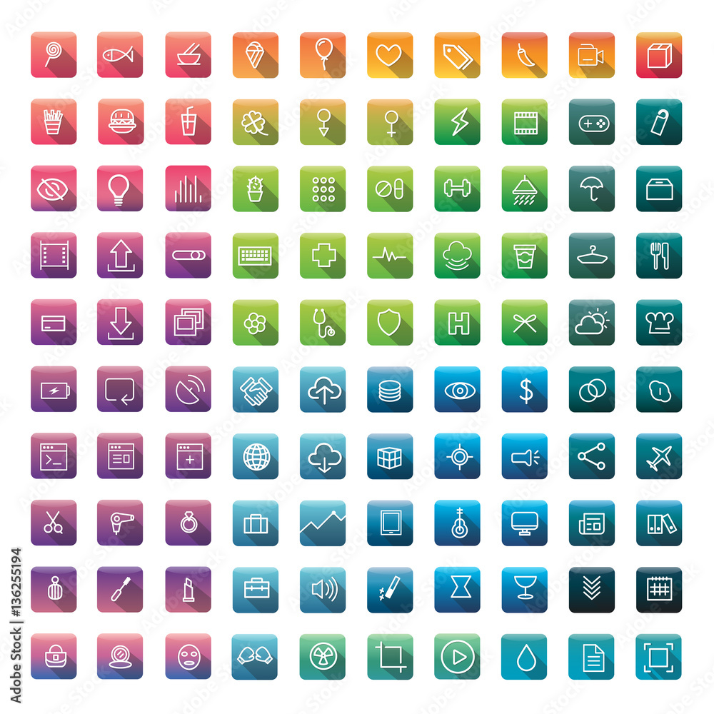 Icon Collection Vector Application Content Concept