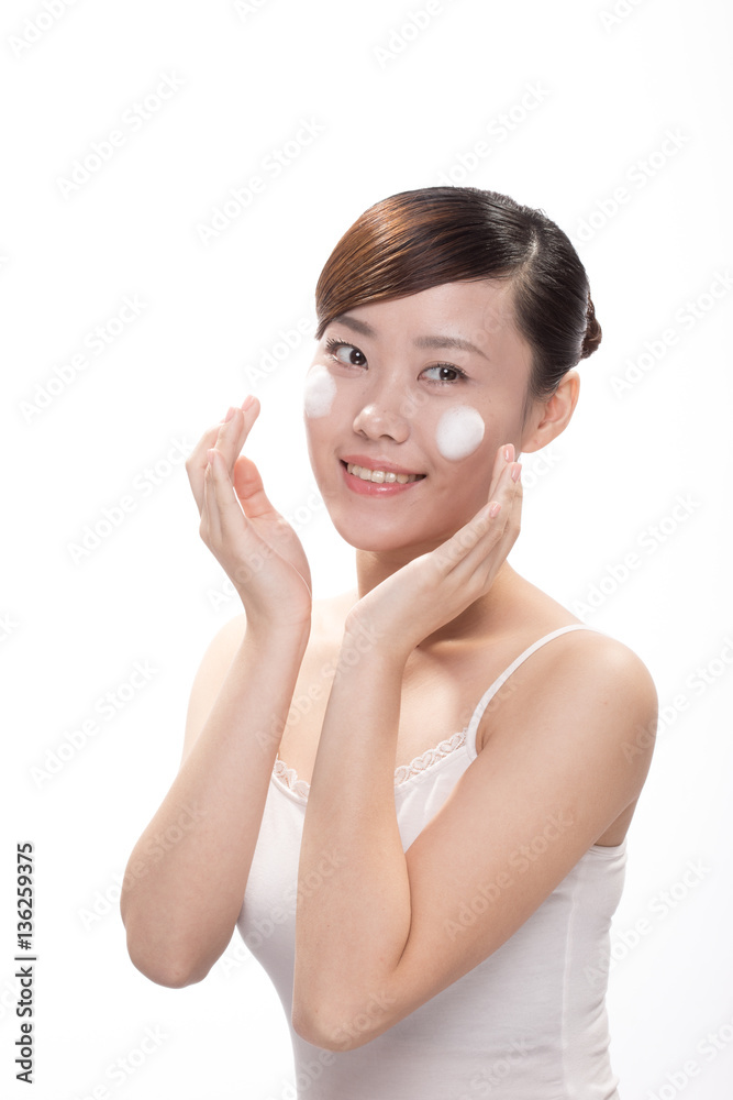 facial makeup of young asian beautiful woman