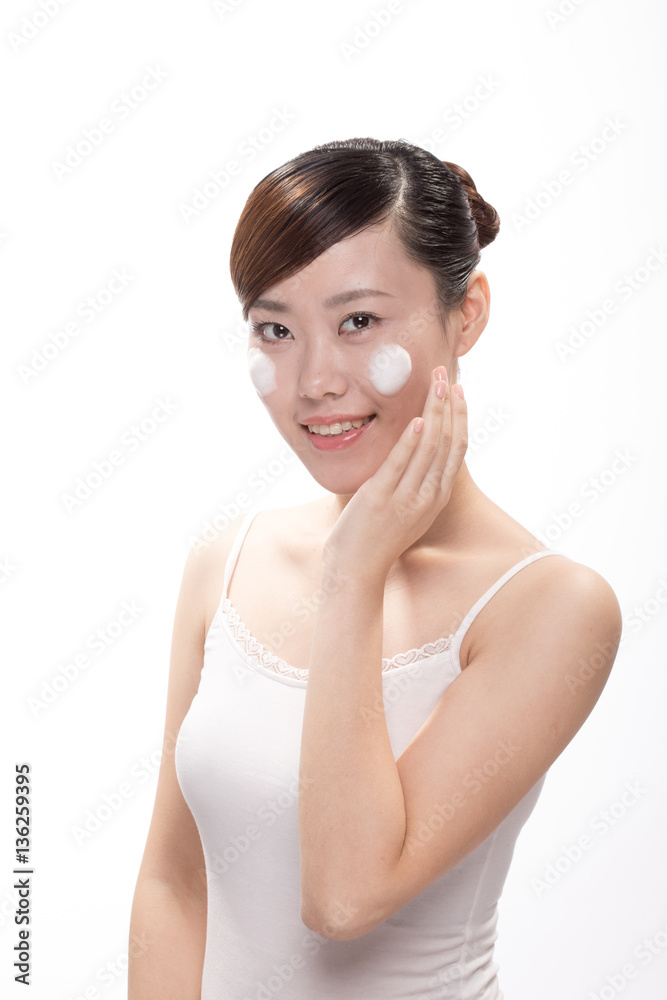 facial makeup of young asian beautiful woman