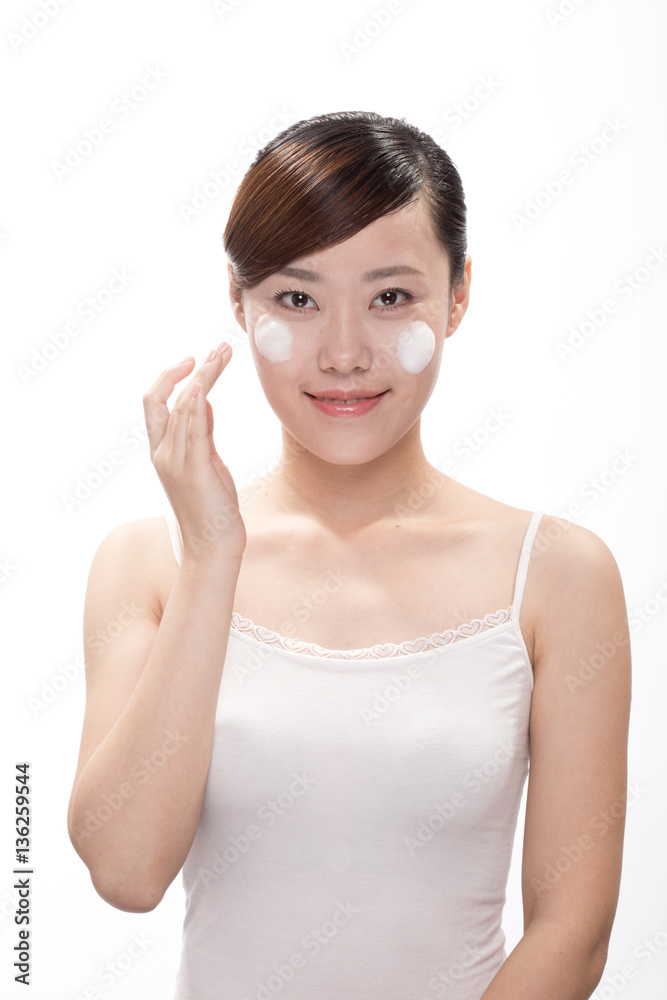 facial makeup of young asian beautiful woman