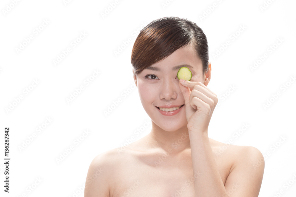 facial makeup of young asian beautiful woman