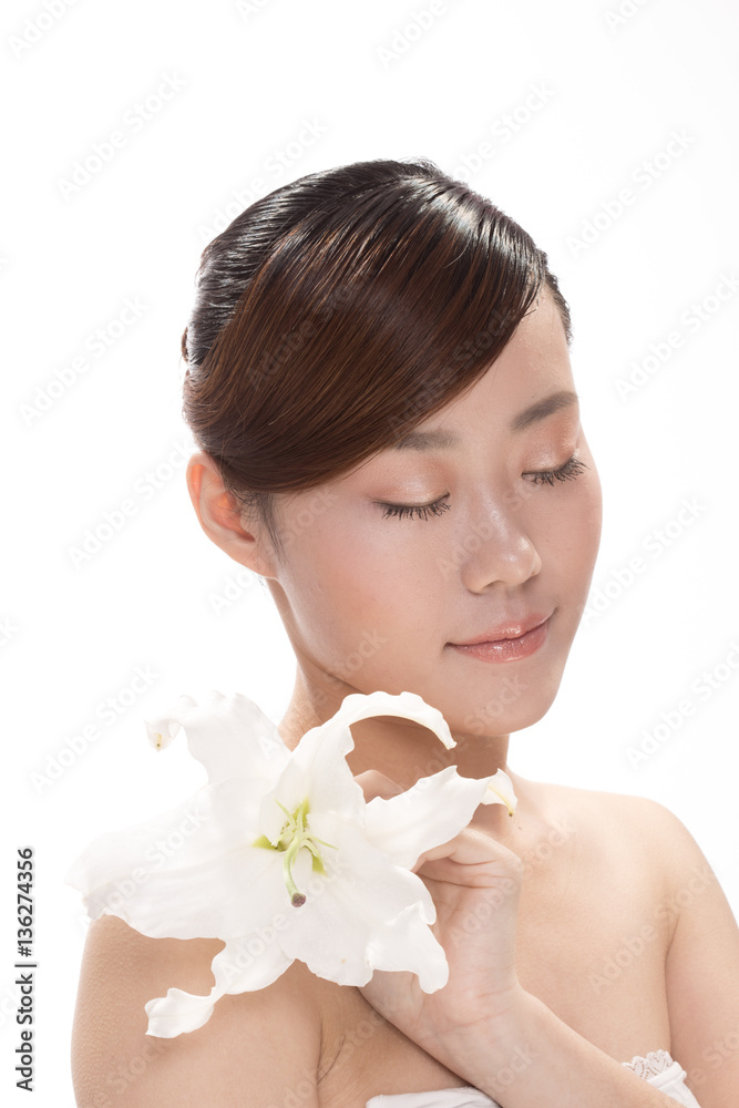 facial makeup of young asian beautiful woman