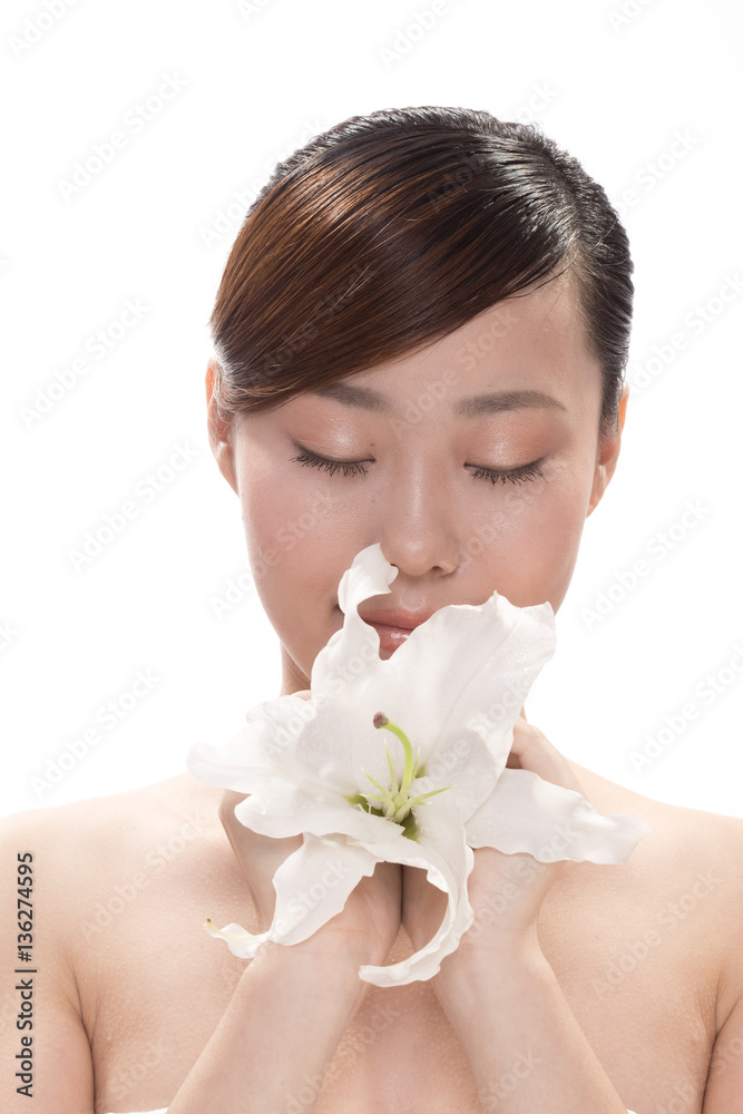 facial makeup of young asian beautiful woman