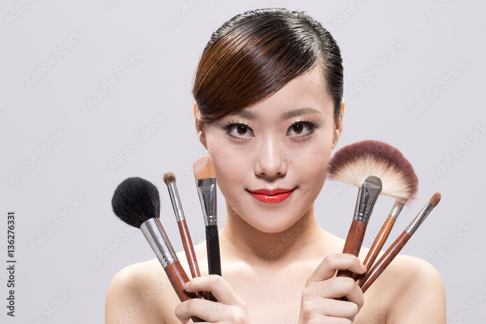 facial makeup of young asian beautiful woman