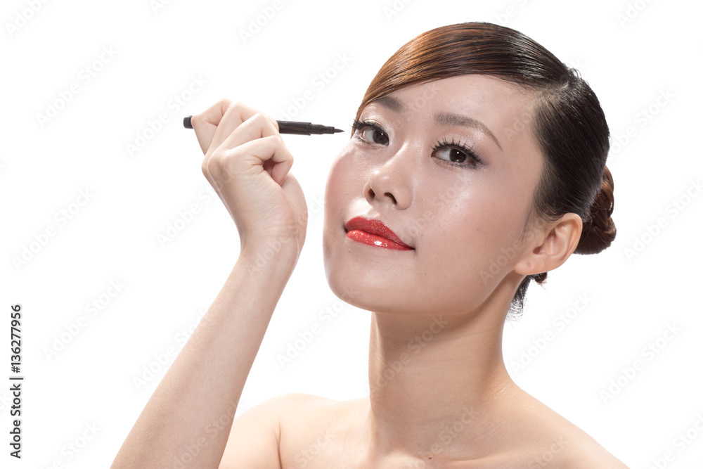 facial makeup of young asian beautiful woman