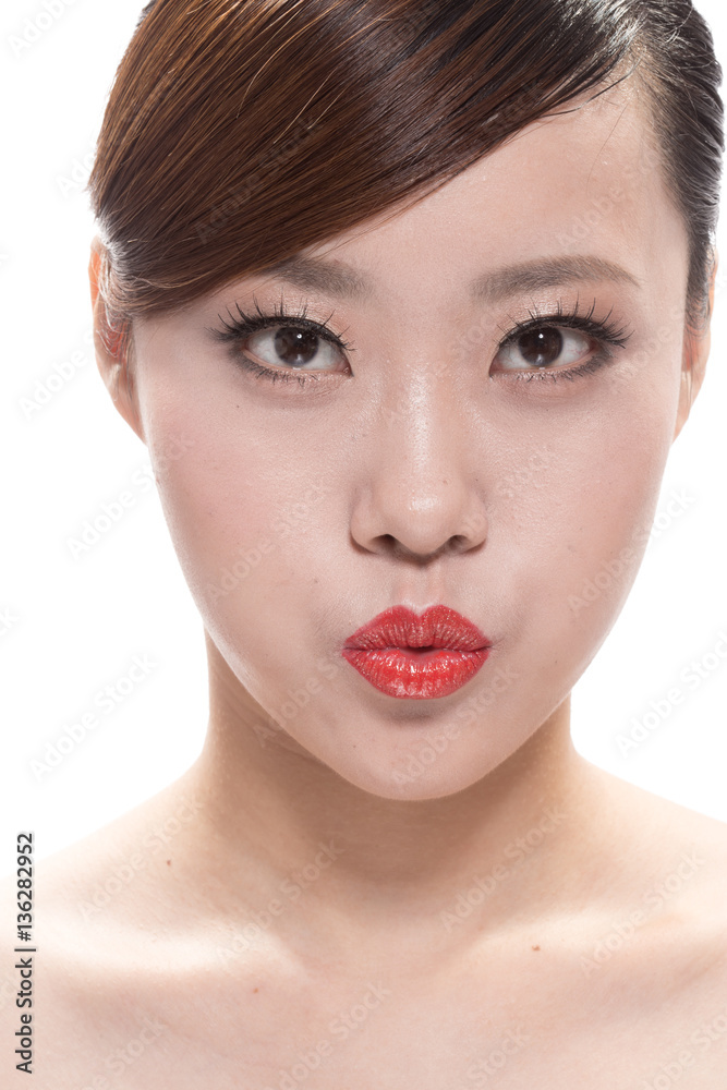 facial makeup of young asian beautiful woman