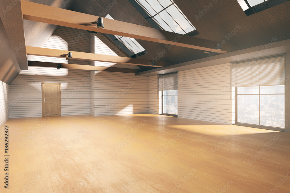 Empty loft interior