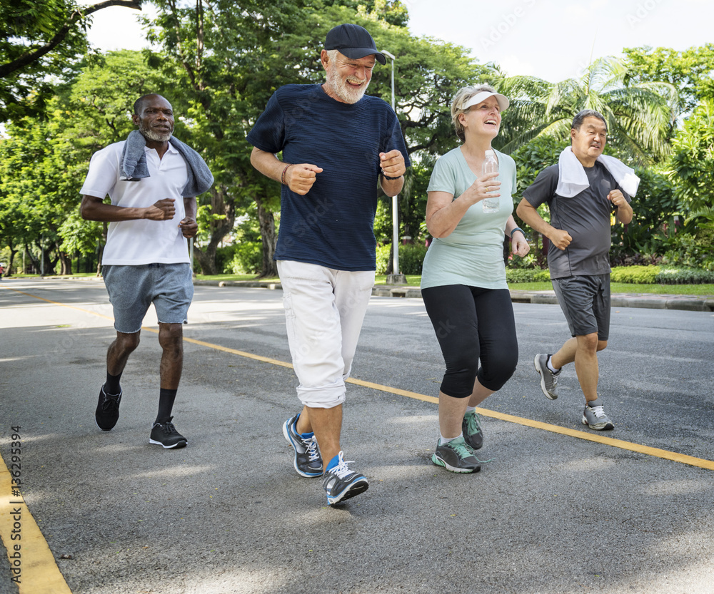 Seniors jogging