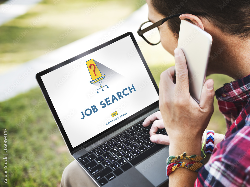 Job Search Occupation Recruitment Were Hiring Concept