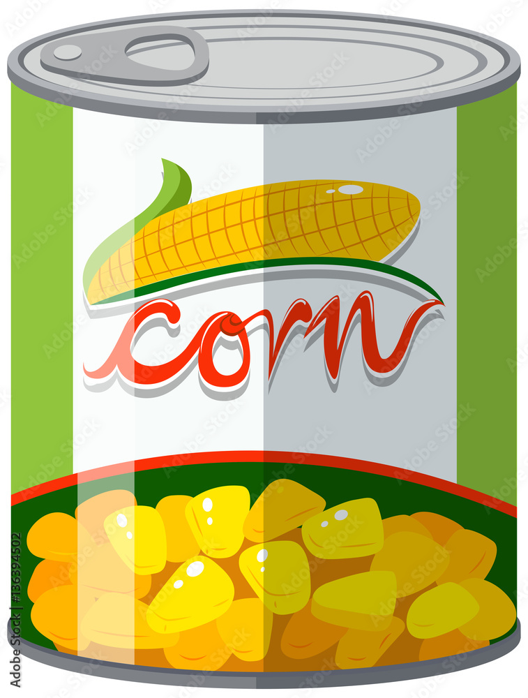 Corn in aluminum can