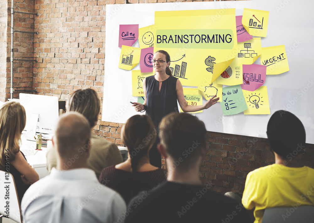 Brainstorming Discussion Plan Marketing Graphic Concept