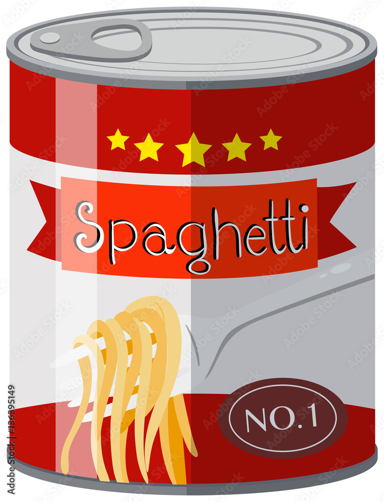 Spaghetti in aluminum can