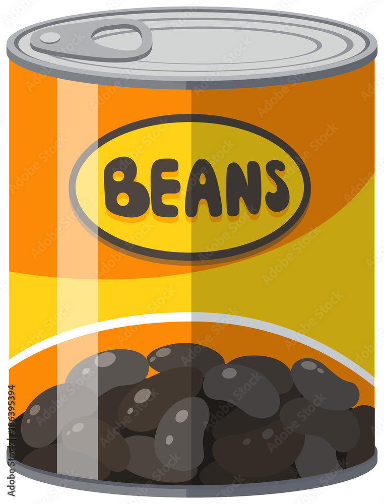 Black beans in aluminum can