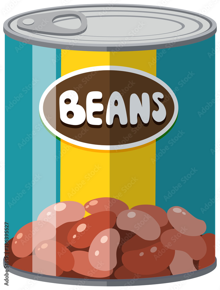 Beans in aluminum can