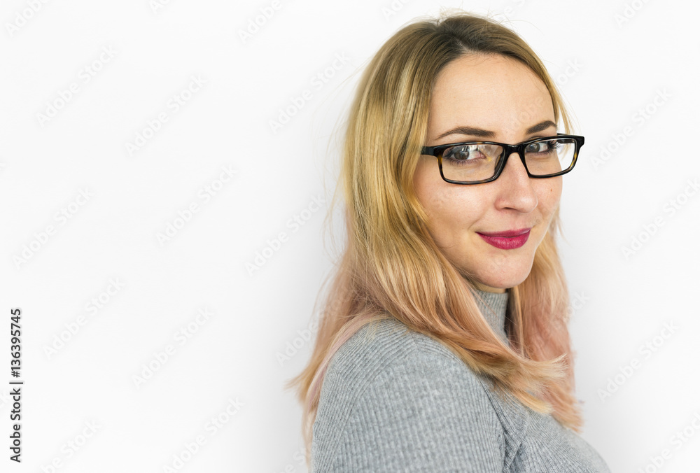 Woman Cheerful Studio Portrait Concept