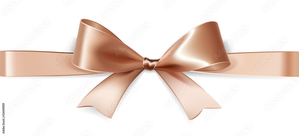 Beige satin bow